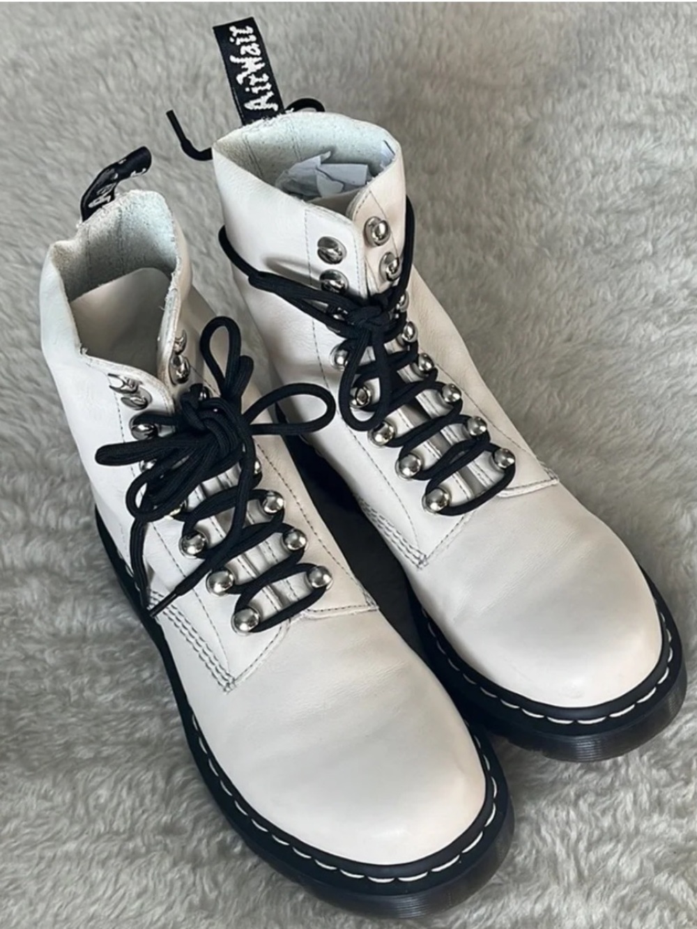DR MARTENS WOMENS 1460 PASCAL HARDWARE VIRGINIA BOOT sz10 - Picture 4 of 15
